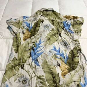 Tommy Bahama Green and Blue Botanical Print
